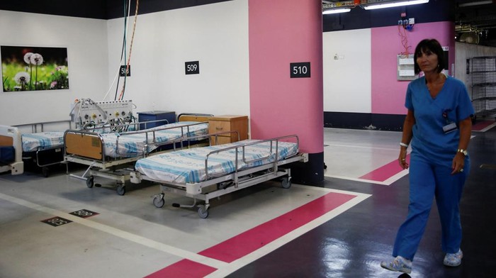 A general view of an interior of an underground emergency hospital in a parking lot at Rambam Health Care Campus, amid cross-border hostilities between Hezbollah and Israel, in Haifa, Israel August 18, 2024. REUTERS/Shir Torem