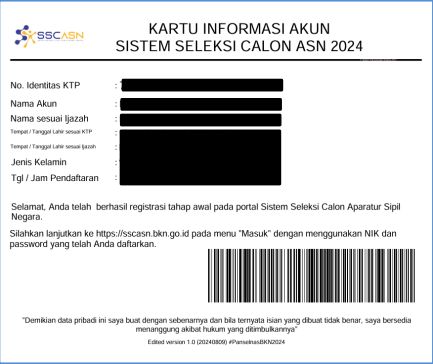 Kartu Informasi Akun SSCASN 2024