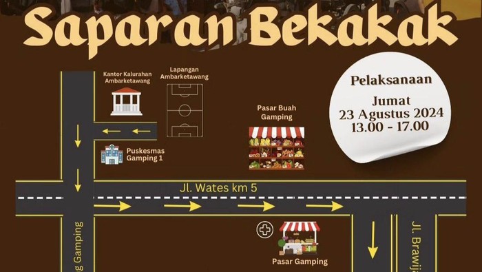 Peta rekayasa lalu lintas selama penyelenggaraan Saparan Bekakak Ambarketawang.