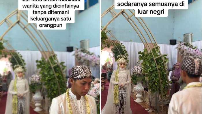 Kisah sedih pengantin pria yang menikah seorang diri tanpa didampingi oleh keluarga mendadak viral.
