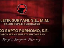 PDIP Usung Etik-Sapto, Pilkada Sukoharjo Potensi Lawan Kotak Kosong