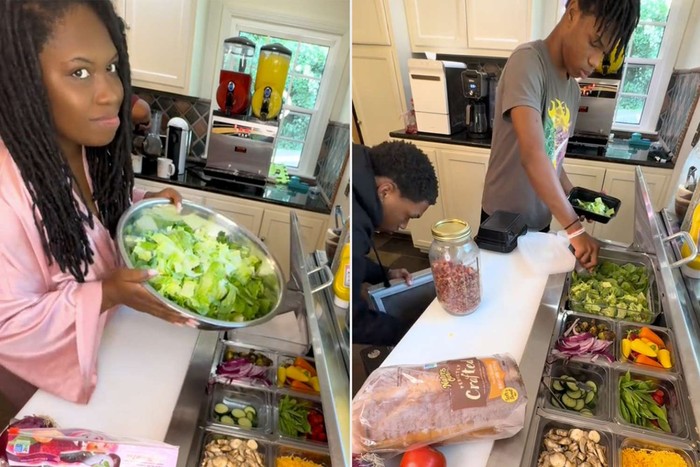 Punya Banyak Anak, Wanita Ini Pasang Salad Bar Rp 21 Juta di Dapurnya