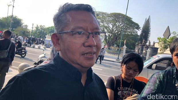 Rektor UII Fathul Wahud usai aksi Jogja Memanggil, Kamis (22/8/2024).