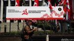 Suasana Gedung MK Jelang Demo Tolak RUU Pilkada