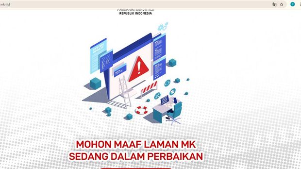 Tampilan pada situs MK pada Kamis (22/8) per pukul 12.45 WIB