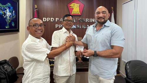 Alit Yandinata saat sambangi kantor DPD Gerindra Bali, Kamis (22/8/2024). (Istimewa)