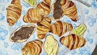 Jangan buru-buru mengambil croissant mini ini ya. Sebab semuanya hanya lukisan, meski olesan butter dan selainya benar-benar tampak nyata. Foto: Bored Panda