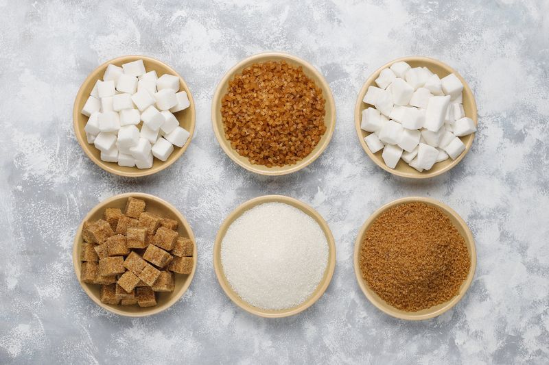 Illustration of various types of sugar