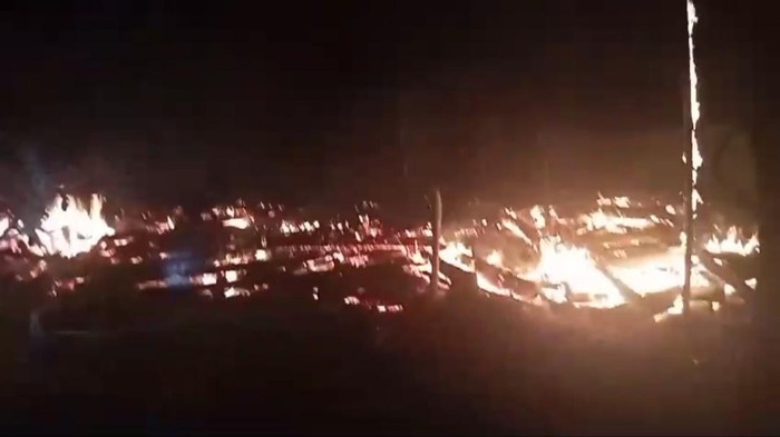 Kebakaran di Desa Muara Kati I, Musi Rawas