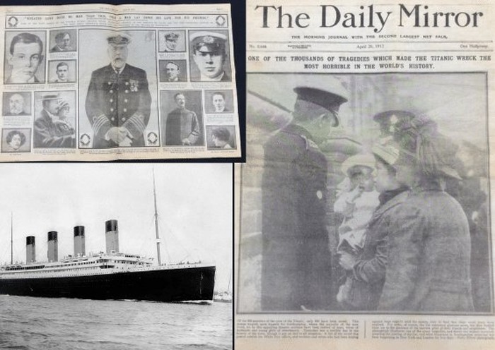 Koran jadul yang memberitakan tenggelamnya Titanic
