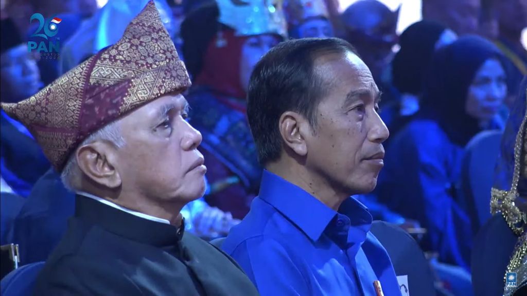 Presiden Joko Widodo  Kongres 26 PAN di Grand Ballroom Hotel Kempinski Jakarta, Jumat (23/8). (Tangkapan layar youtube)