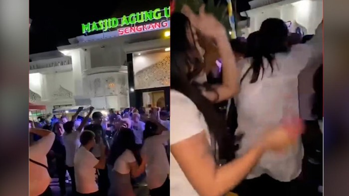 Viral pria dan wanita berjoget diiringi musik oleh disc jockey (DJ) di depan Masjid Agung Ummul Quraa Sengkang, Wajo, Sulawesi Selatan.