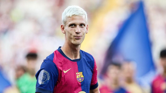 20 Dani Olmo of FC Barcelona during the Trofeu Joan Gamper Fest match FC Barcelona vs AS Monaco at Estadi Lluis Companys on August 12th, 2024 in Barcelona, Spain. (Photo by Gongora/NurPhoto via Getty Images)
