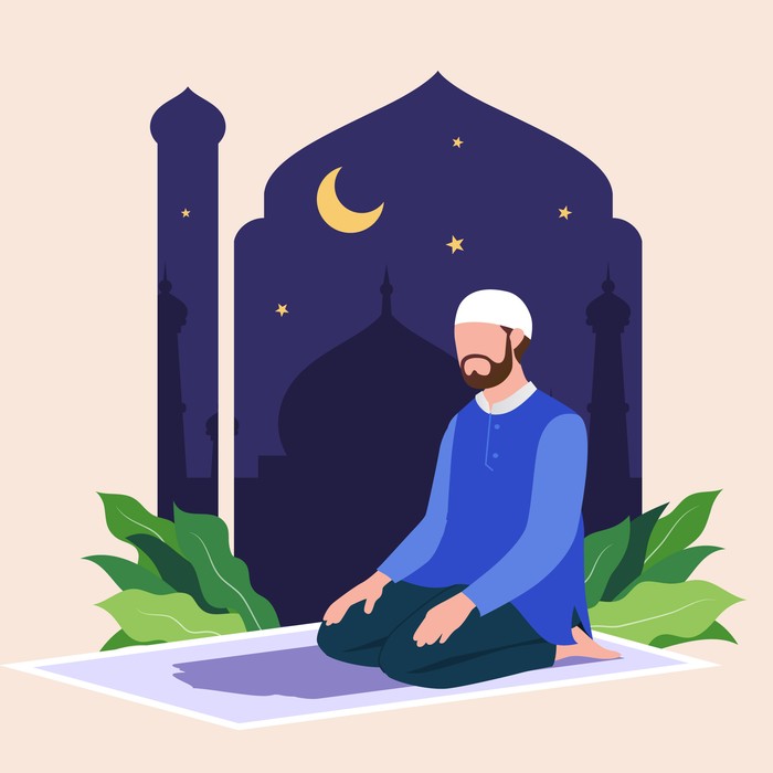 Ilustrasi orang sholat