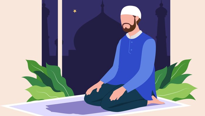 Ilustrasi orang sholat