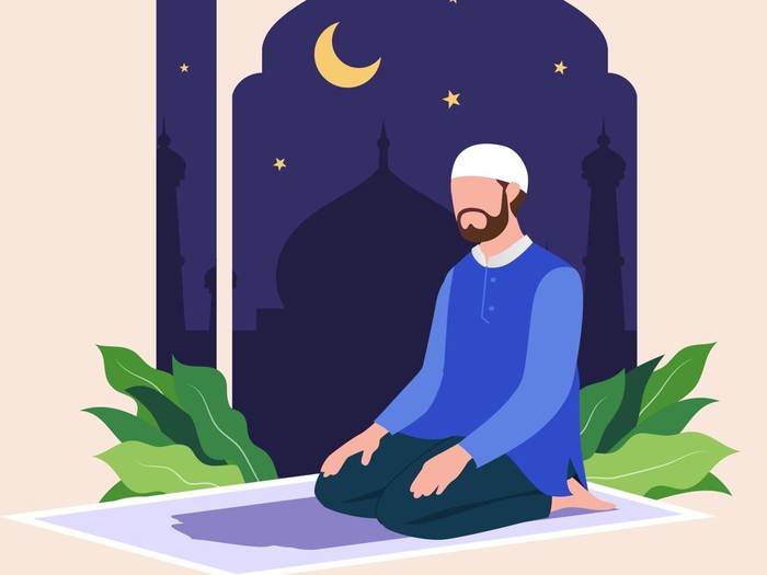 Ilustrasi orang sholat
