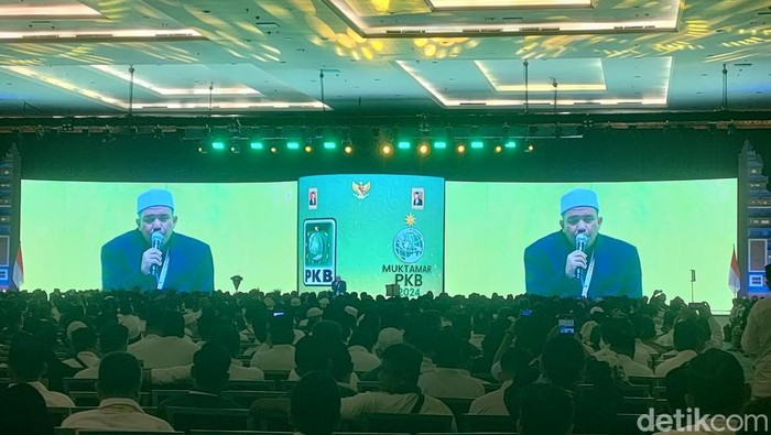 Muktamar PKB digelar malam ini hingga besok di Bali. Adapun Muktamar ke-6 PKB ini bakal memilih Ketum dan Ketua Dewan Syuro PKB periode 2024-2029. (Dwi Rahmawati/detikcom)