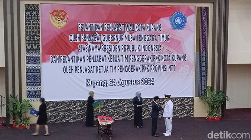 Momentum pelantikan Pj Walikota dan Ketua Tim Penggerak PKK Kota Kupang di Aula El Tari Kupang.