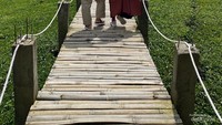 Jalur pengunjung membelah kebun teh