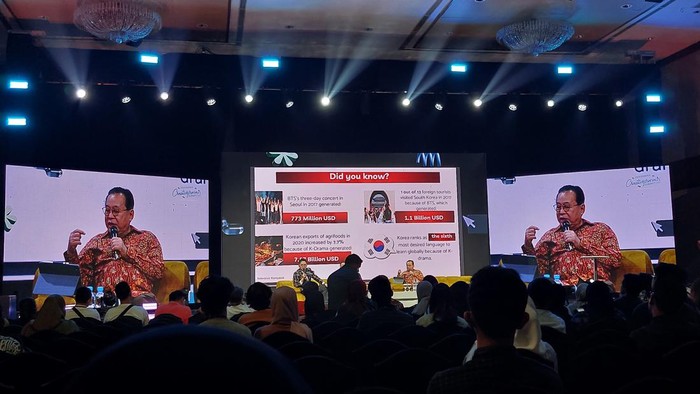 Acara Creativepreneur Summit 2024 di Jakarta Convention center (JCC), Minggu (25/8/2024).