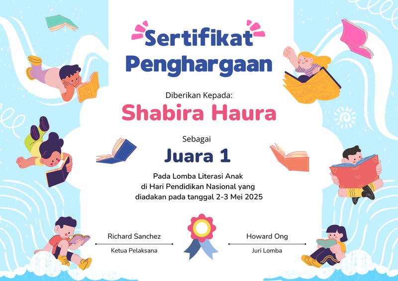 Contoh sertifikat.
