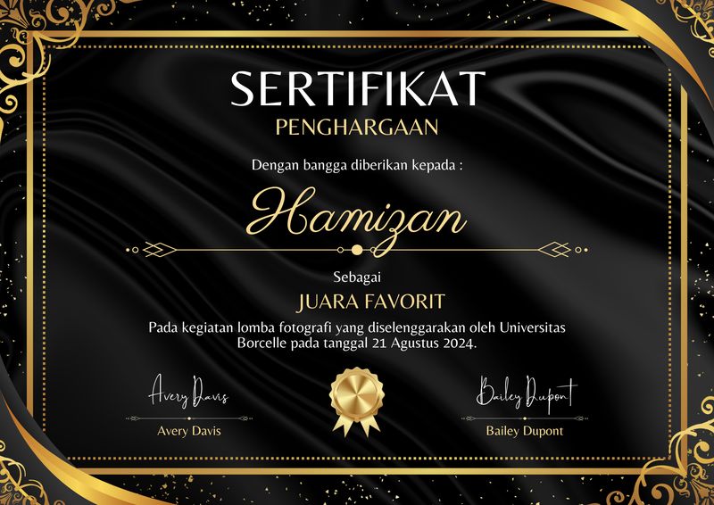 Contoh sertifikat.