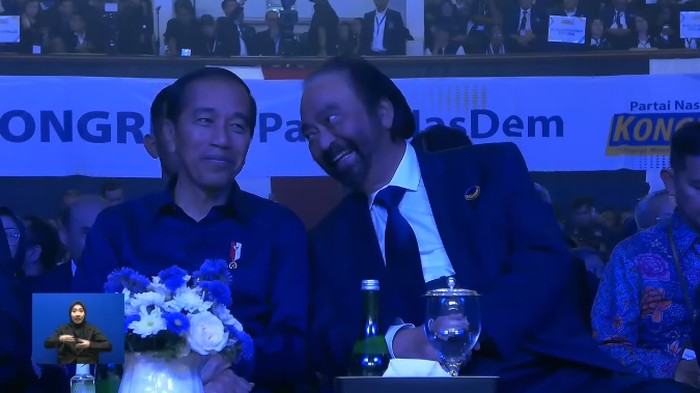 Presiden Jokowi dan Surya Paloh. (Screenshot YouTube NasDem TV)