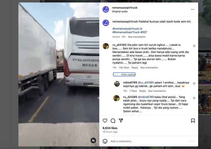 Truk kecelakaan gegara sopir tak paham kode lampu sein bus