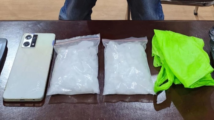 Barang bukti narkoba yang disita dari pelaku. (Dok Polsek Bagan Sinembah)