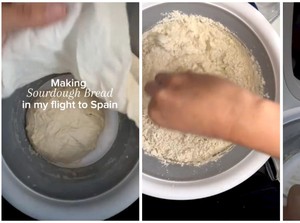 TikToker Nekat Bikin Roti Sourdough dalam Penerbangan Pesawat