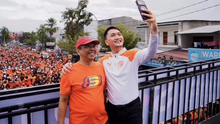 Calon wali kota Palopo FKJ bersama Ketua Tim Pemenangan FKJ-Nur, Budi Sada.