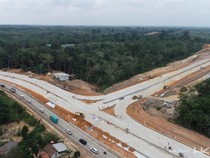 Foto Udara Tol Pertama Penyambung Sumsel-Jambi yang Kelar Bulan Ini