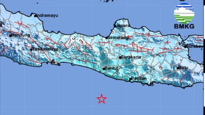Gempa M 5,8 Gunung Kidul