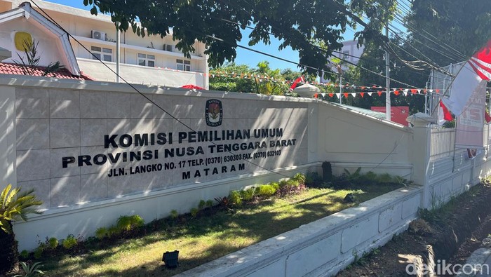 Kantor KPU NTB, Jalan Langko Nomor 17, Dasan Agung Baru, Kecamatan Selaparang, Kota Mataram. (Lalu Helmy Akbar/detikBali)