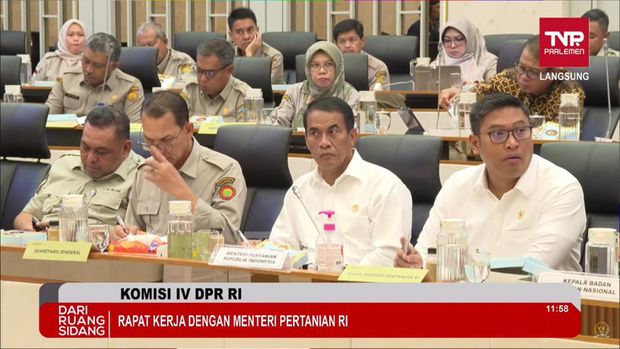 Menteri pertanian (Mentan) Andi Amran Sulaiman dalam rapat kerja dengan Komisi IV DPR RI, Senin (26/8/2024). (Tangkapan Layar Youtube Komisi IV DPR RI Channel)