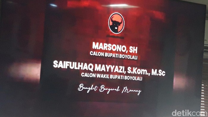 Pasangan Marsono-Saifulhaq Mayyazi mendapat rekomendasi untuk maju dalam Pilkada Boyolali 2024.