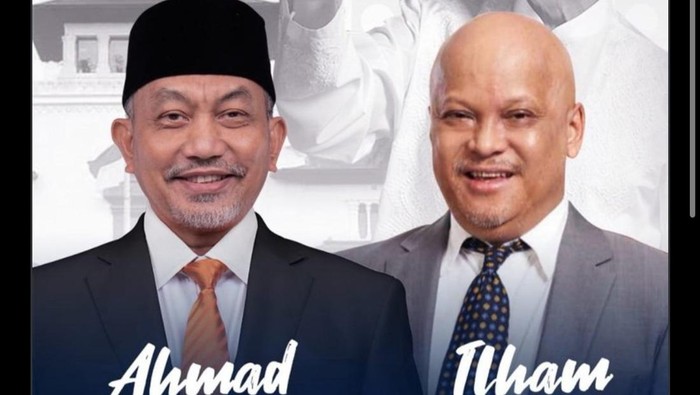 Poster yang beredar tentang calon gubernur dan wakil gubernur Jabar Ahmad Syaikhu dan Ilham Habibie