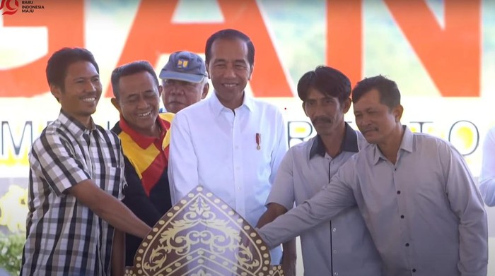 Presiden Jokowi meresmikan Bendungan Margatiga, di provinsi Lampung