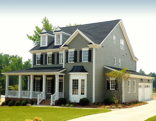 Beautiful suburban home with wrap-around porch.