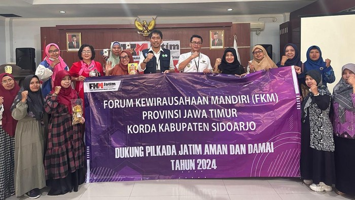 Forum Kewirausahaan Mandiri (FKM) Korda Sidoarjo menyerukan pilada 2024 damai