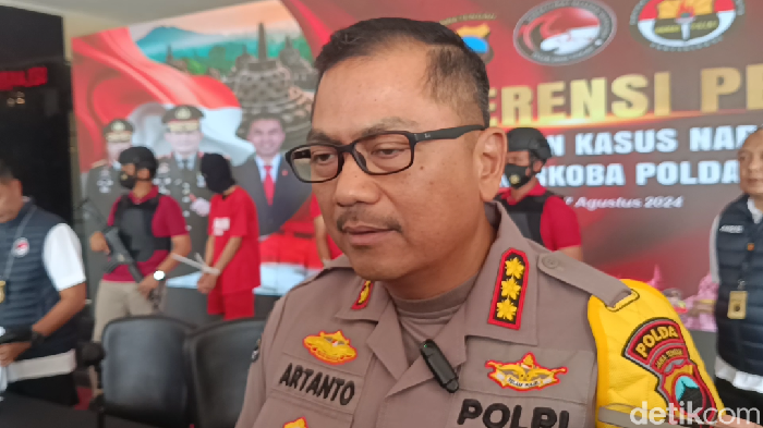 Kabid Humas Polda Jateng Kombes Artanto saat memberikan keterangan pers di kantornya, Jalan Pahlawan, Semarang, Selasa (27/8/2024).