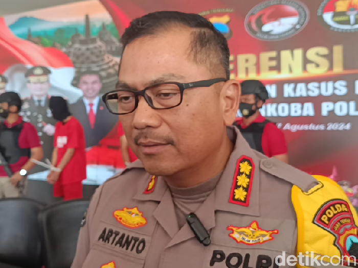 Kabid Humas Polda Jateng Kombes Artanto saat memberikan keterangan pers di kantornya, Jalan Pahlawan, Semarang, Selasa (27/8/2024).