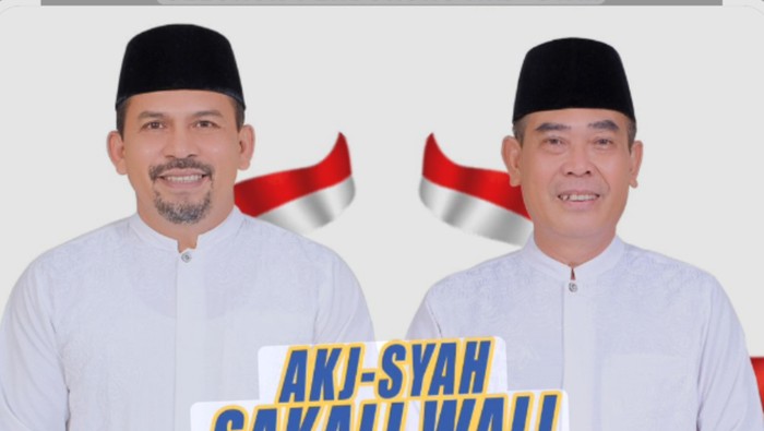 Kader Jaelani dan Syahrul Parsan (AKJ-SYAH), pasangan petahana yang kembali berlaga di Pilbup Dompu 2024. (Dok. Tim Pemenangan AKJ-SYAH)