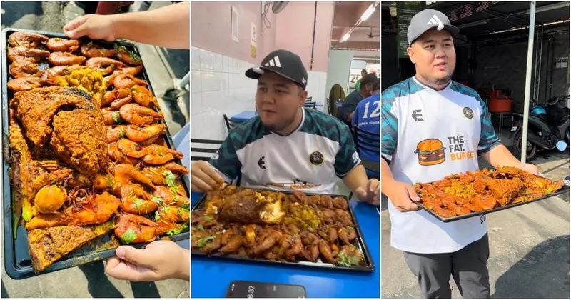 Gokil! Pria Habiskan Nasi Kandar Jumbo Seharga Rp 1,2 Juta