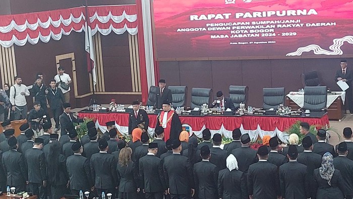 Pelantikan anggota DPRD Kota Bogor 2024-2029 (Sholihin/detikcom)
