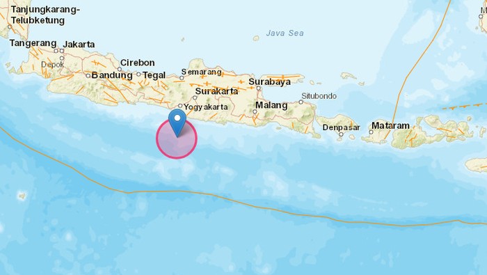 Pusat gempa Yogyakarta M 5,5 yang terjadi pada 26 Agustus 2024