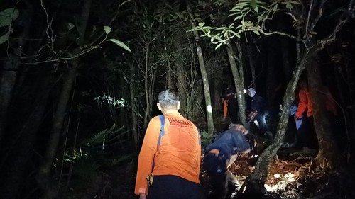 Tim SAR mencari remaja Prancis yang hilang gegara terperosok di Gunung Batukaru. (Dok. Basarnas Bali)