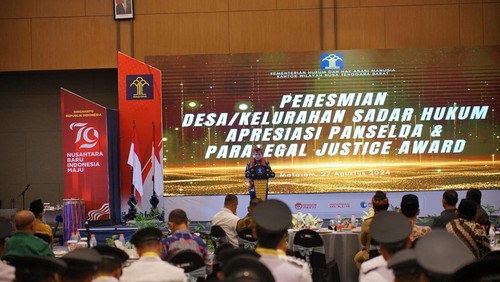 Kemenkumham meresmikan 56 Desa/Kelurahan Sadar Hukum di NTB, Selasa (27/08/2024). (Dok. Kemenkumham)