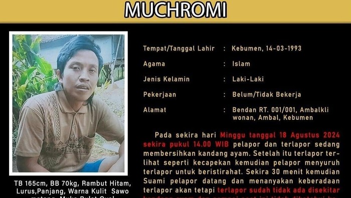 Orang hilang foto tangkap layar Instagram Polres Gunungkidul