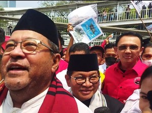 Didampingi Ahok, Pramono-Rano Tiba di KPU Jakarta untuk Daftar Pilgub